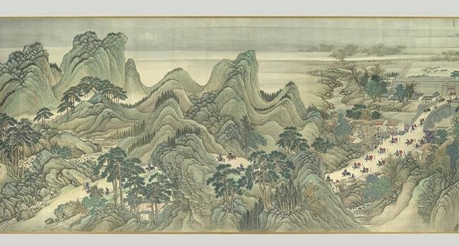 650x349 Old Japanese Landscape Art Example 3 From The Scroll Japanese - Japanese Painting Landscape