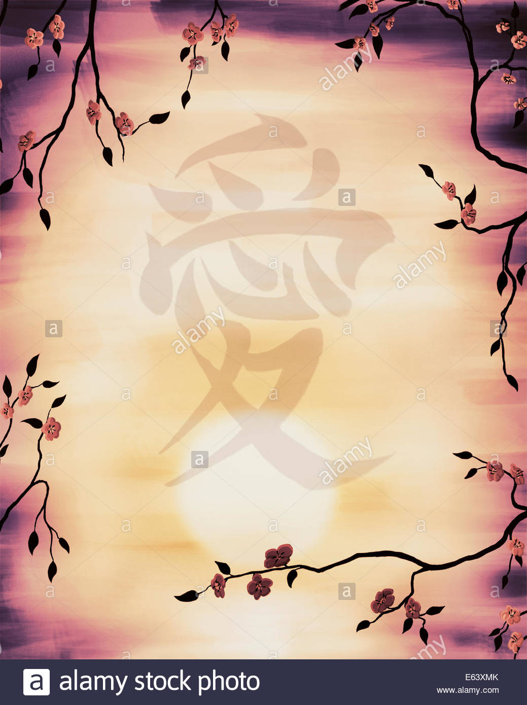 1039x1390 Japanese Painting Cherry Blossom Stock Photos Amp Japanese Painting - Japanese Painting Sakura