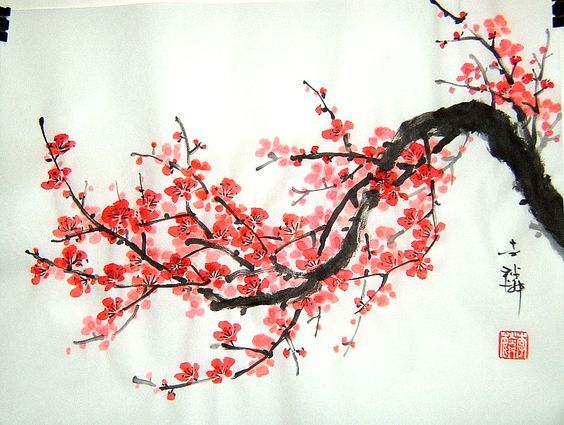 564x425 Pin By Pamela Watson On Mosaic Patterns Art Lessons - Japanese Painting Sakura
