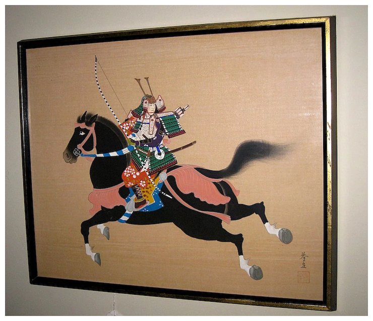 740x637 Japanese Painting Of A Samurai Warrior Dynasty Collections - Japanese Painting Samurai
