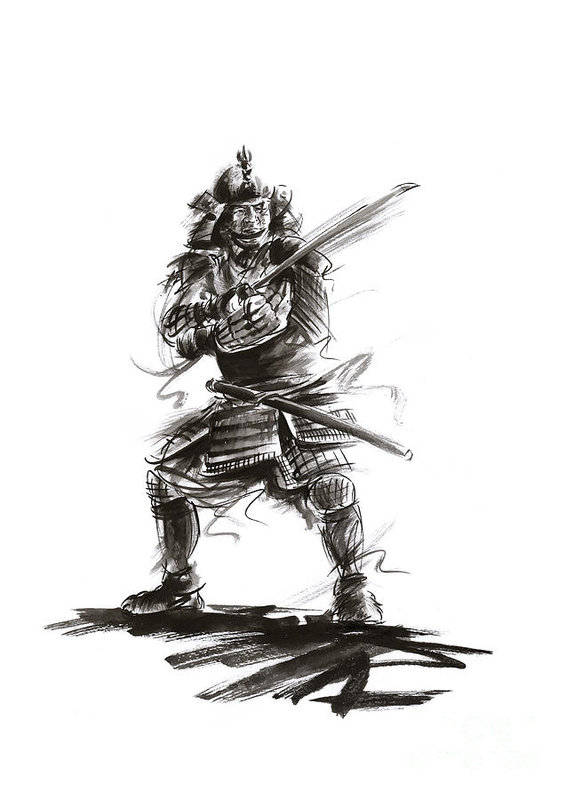 575x800 Samurai Complete Armor Warrior Steel Silver Plate Japanese - Japanese Painting Samurai