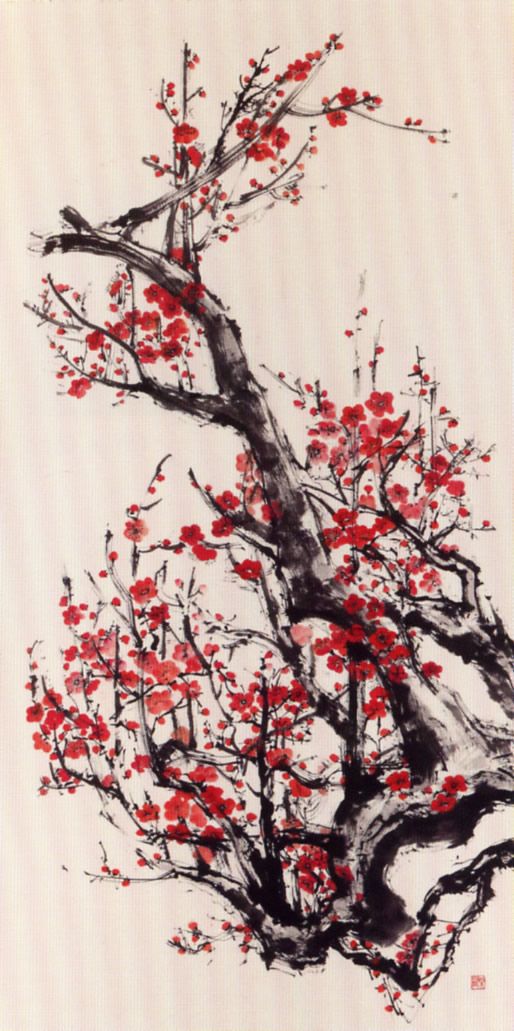 514x1031 Japanese Plum (Ume) Tree Asian Artistry Japanese - Japanese Painting Tree