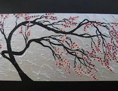 236x183 Mothers Day Present Pink Black, Silver Gray Grey Painting Art - Japanese Painting Tree