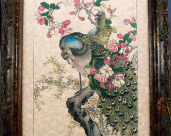340x270 Japanese Peacock Art Etsy - Japanese Peacock Painting