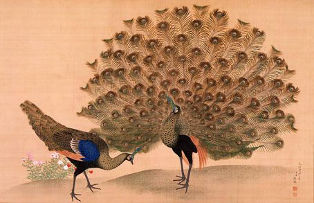 454x293 Peacocks Japan Peacock And Peahen 18th C I Ve Had An Untitled - Japanese Peacock Painting