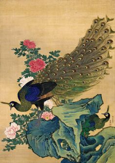 236x335 Pin By Janet Chen On Far East Peacocks, Paintings - Japanese Peacock Painting