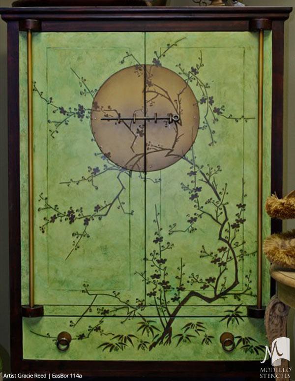 600x774 Painted Large Wall Art Graphics Stencils - Japanese Sakura Tree Painting