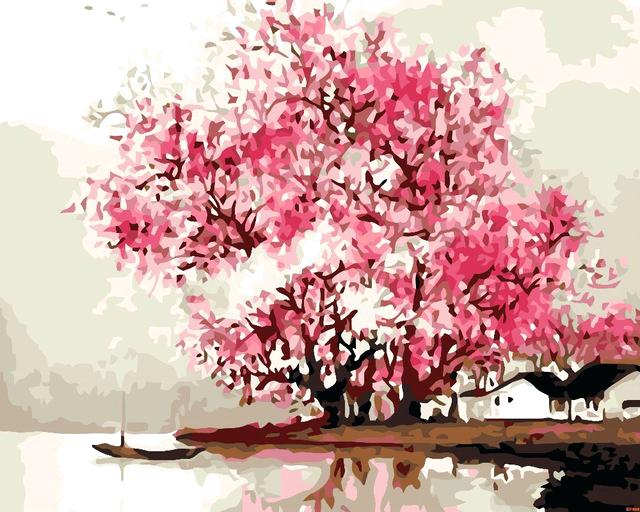 640x512 Cherry Blossom Tree Drawing Realistic Blossom Cherry Tree Stock - Japanese Sakura Tree Painting