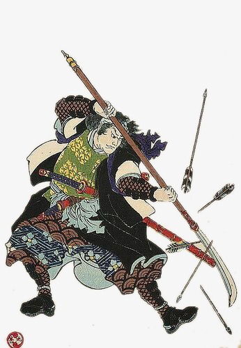 346x500 Japanese Samurai Illustration Long Knife, Hand Painted Cartoon - Japanese Samurai Painting