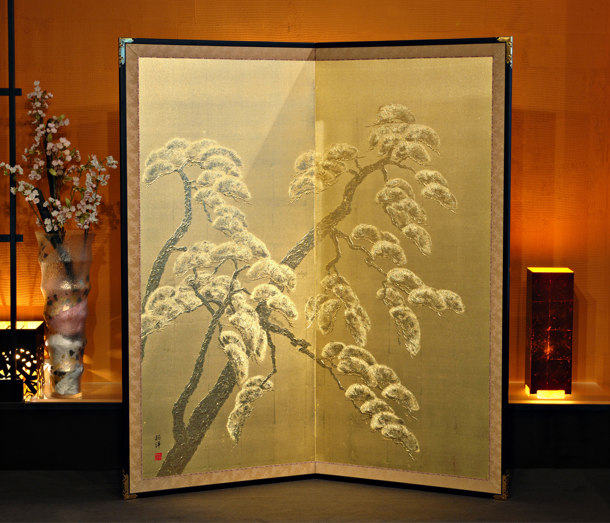2100x1799 Jumatsu Folding Japanese Screen Unique Japan - Japanese Screen Painting