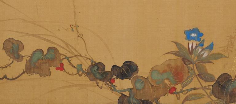 768x340 Sakai Hoitsu, Autumn Flowers Japanese Screen Painting For Sale - Japanese Screen Painting