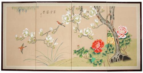 500x257 Japanese Paintings On Silk Japanese Silk Paintings Springtime - Japanese Silk Painting