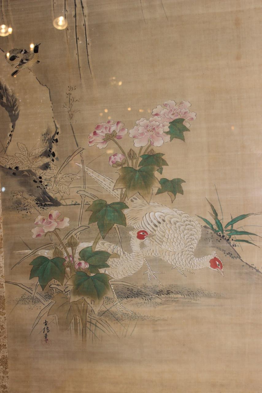 854x1280 Outstanding Pair Of Circa 1900 Japanese Paintings On Silk - Japanese Silk Painting