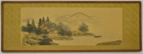 500x188 Silk Landscape Painting Stock Am01 - Japanese Silk Painting