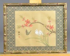 236x191 Japanese Hand Painted On Silk From 1940s Framed Japanese Silk - Japanese Silk Painting