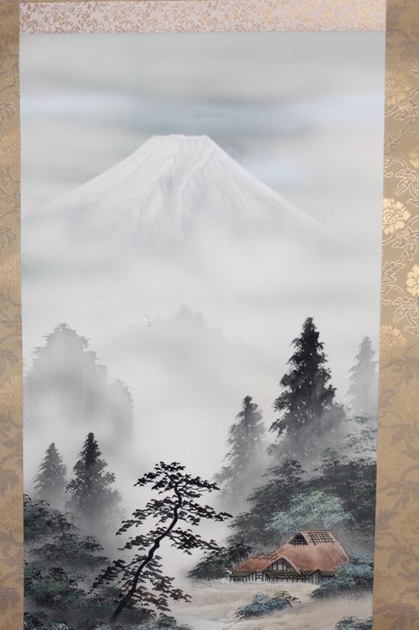 466x700 Hanging Japanese Silk Painting, Hand Painted - Japanese Silk Painting
