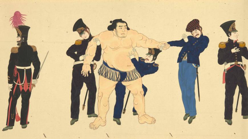 870x489 Scroll Displays The Human Side Of Perry's Arrival The Japan Times - Japanese Silk Painting Value