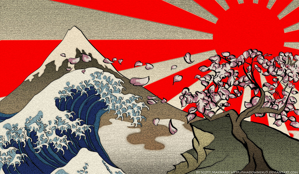 1024x596 Rising Sun By Shadownexu5 - Japanese Sun Painting