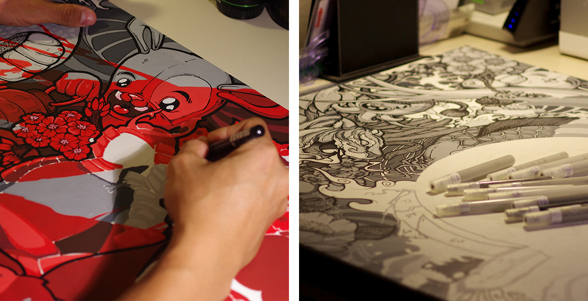 1170x600 Japanese Tattoo Canvas - Japanese Tattoo Painting