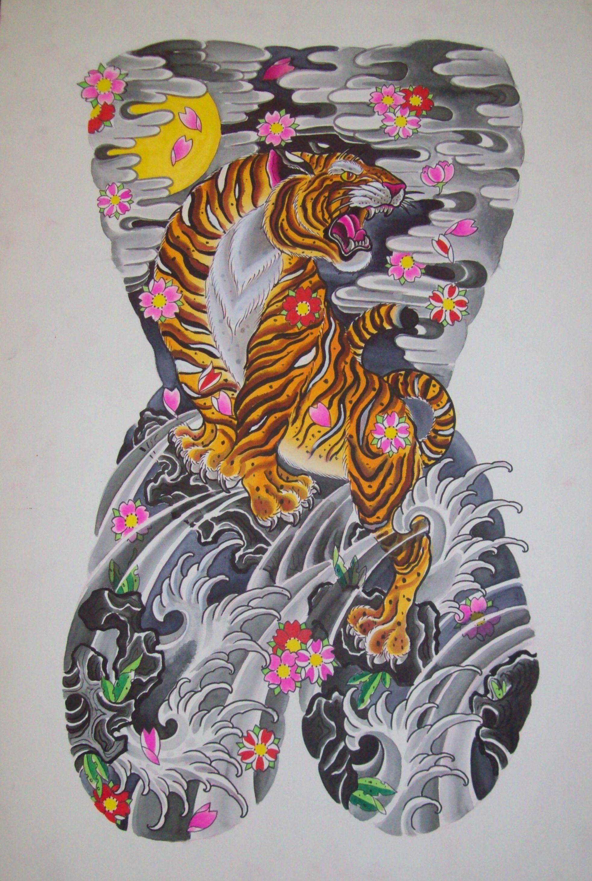 1964x2924 Japanese Tiger Body Suit Painting Yakuza Tattoos - Japanese Tattoo Painting