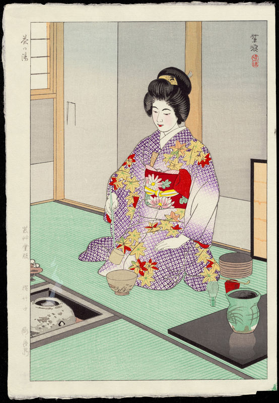 554x800 Kasamatsu, Shiro (1898 1991) Tea Ceremony - Japanese Tea Ceremony Painting