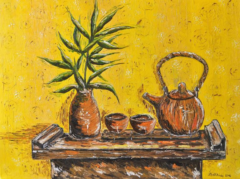 770x574 Saatchi Art Japanese Tea Ceremony Painting By Matthias Schuebel - Japanese Tea Ceremony Painting