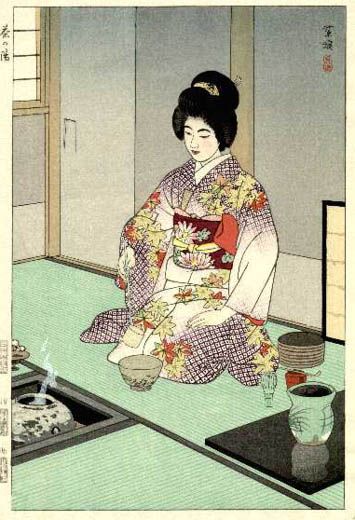 355x520 Tea Ceremony, By Shiro Kasamatsu, 1954. Www.teacampaign.ca Source - Japanese Tea Ceremony Painting