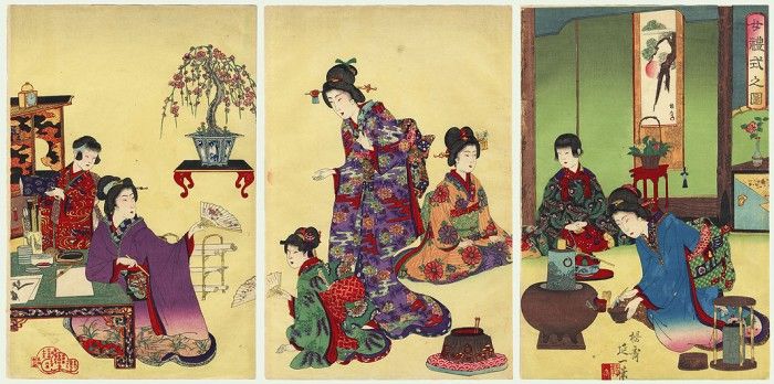 700x348 Discover How Did Japanese Tea Ceremonies Looked Like - Japanese Tea Ceremony Painting