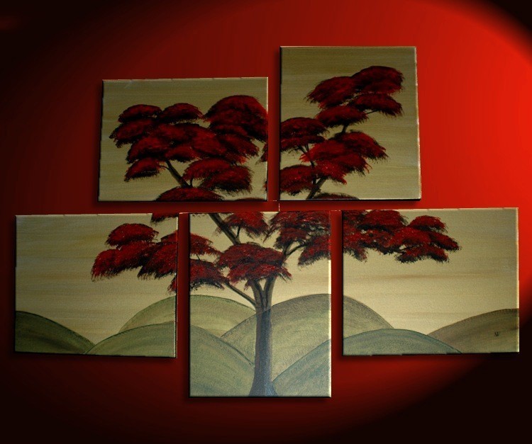 750x627 Japanese Tree Painting Huge Original Asian Style Art Fall Modern - Japanese Tree Painting