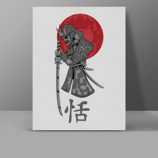 640x640 Last Japanese Warrior Canvas Samurai Painting Bushidou Wall - Japanese Warrior Painting