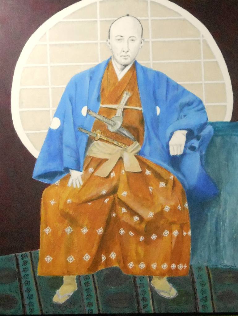 770x1025 Saatchi Art Samurai San (Portrait Of Japanese Warrior) Painting - Japanese Warrior Painting