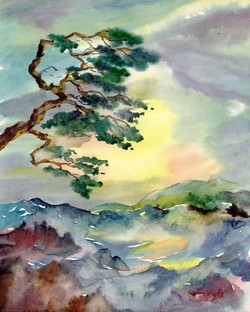 250x312 Japanese Watercolor Paintings - Japanese Watercolor Painting