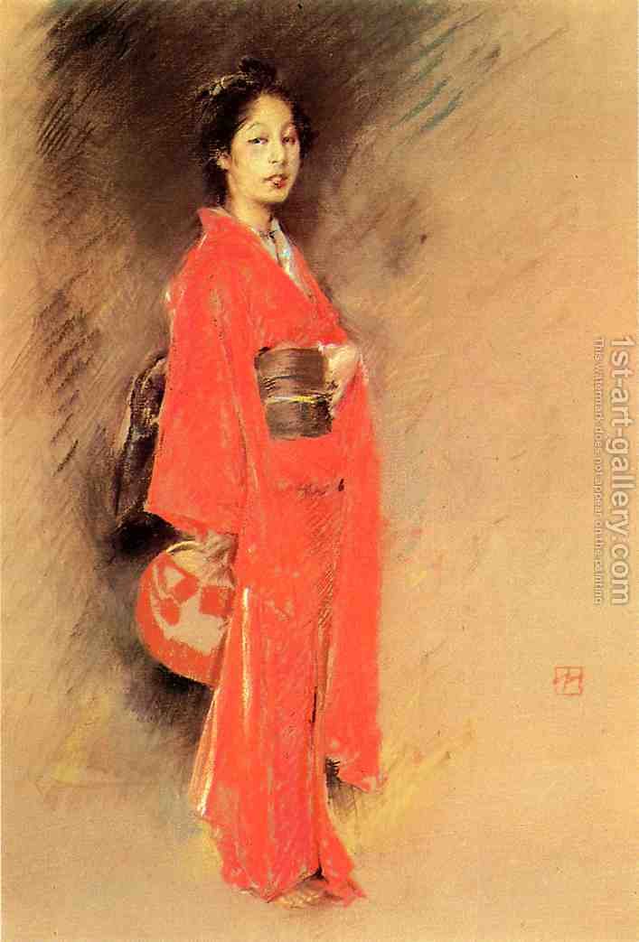707x1043 A Japanese Woman Robert Frederick Blum Reproduction 1st Art Gallery - Japanese Woman Painting