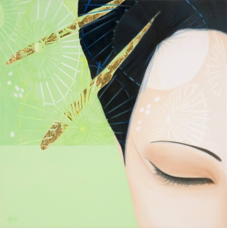 770x775 Saatchi Art Japanese Woman Painting By Bria Kromm - Japanese Woman Painting
