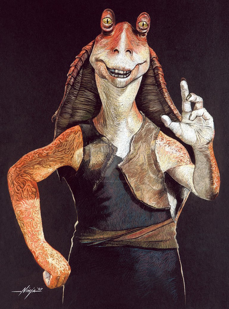769x1038 Jar Jar Binks By Ninjacompany - Jar Jar Binks Painting
