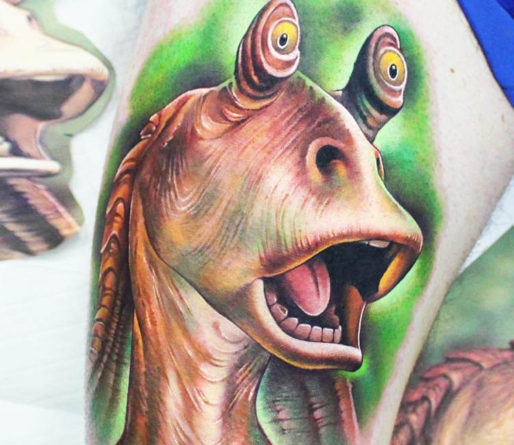 750x650 Jar Jar Binks Tattoo By Khail Tattooer Post 20339 - Jar Jar Binks Painting