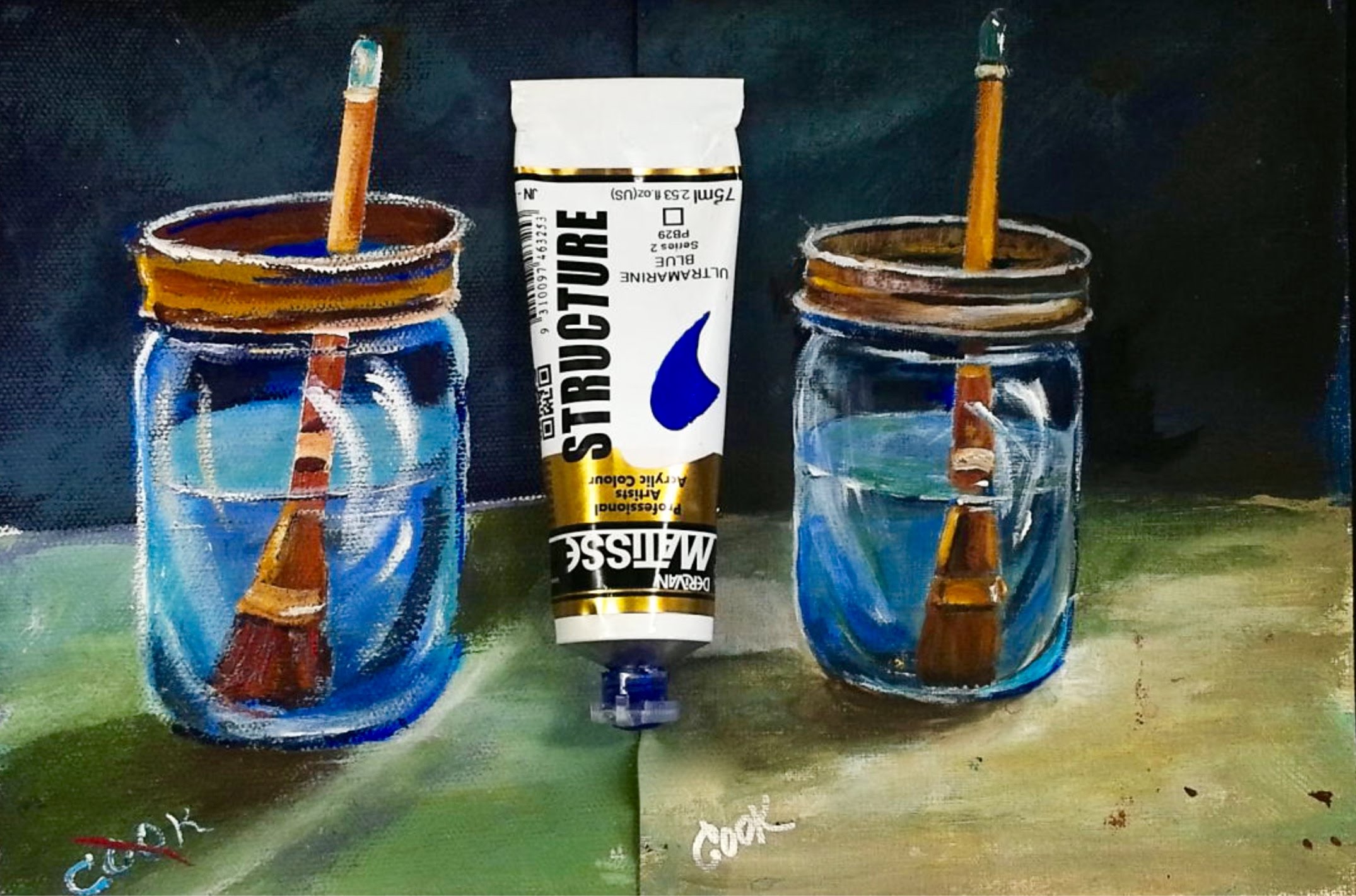 2150x1421 How To Paint Water In A Glass Jar Recorded Live With Ginger Cook - Jar Painting