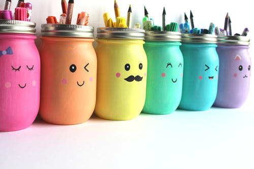 500x333 Kawaii Inspired Diy Painted Mason Jar - Jar Painting