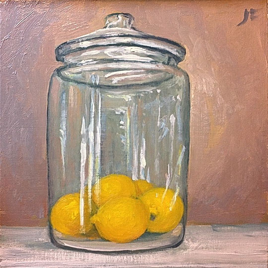 540x540 Lemons In A Glass Jar Daily Painting - Jar Painting