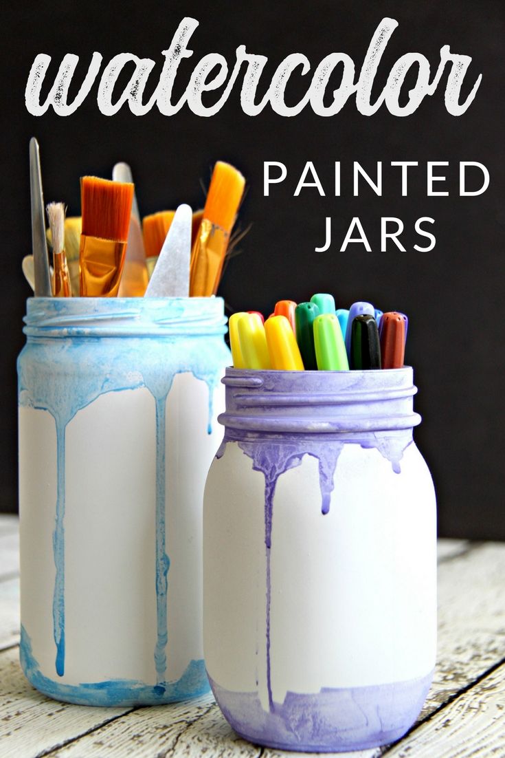 735x1102 Mason Jar Craft Simple Painted Watercolor Jars Jar - Jar Painting