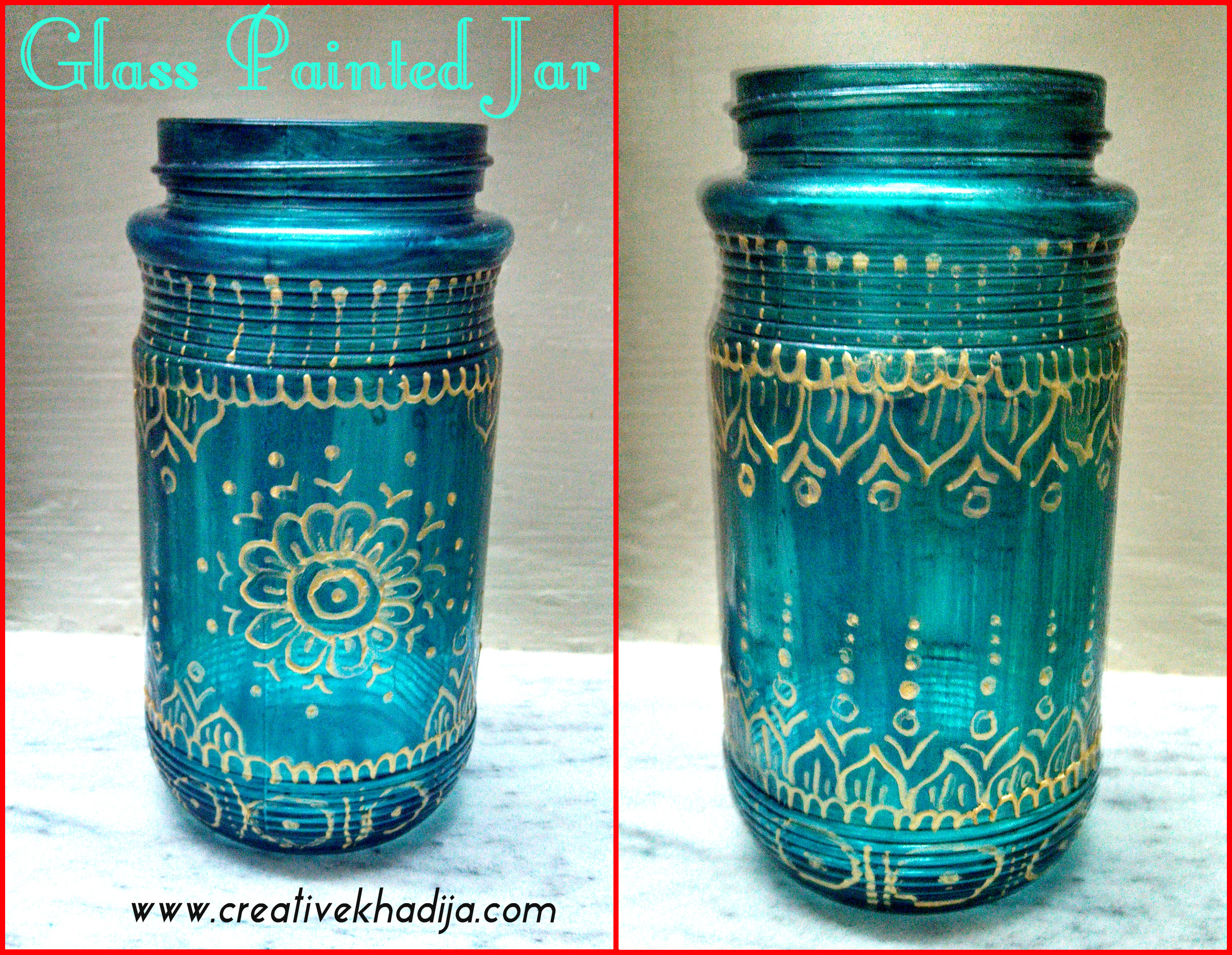 2400x1860 Glass Painted Jar Brushes Organizer Idea Design Creative Khadija - Jar Painting