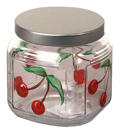 400x454 Cherry Painted Glass Jar - Jar Painting