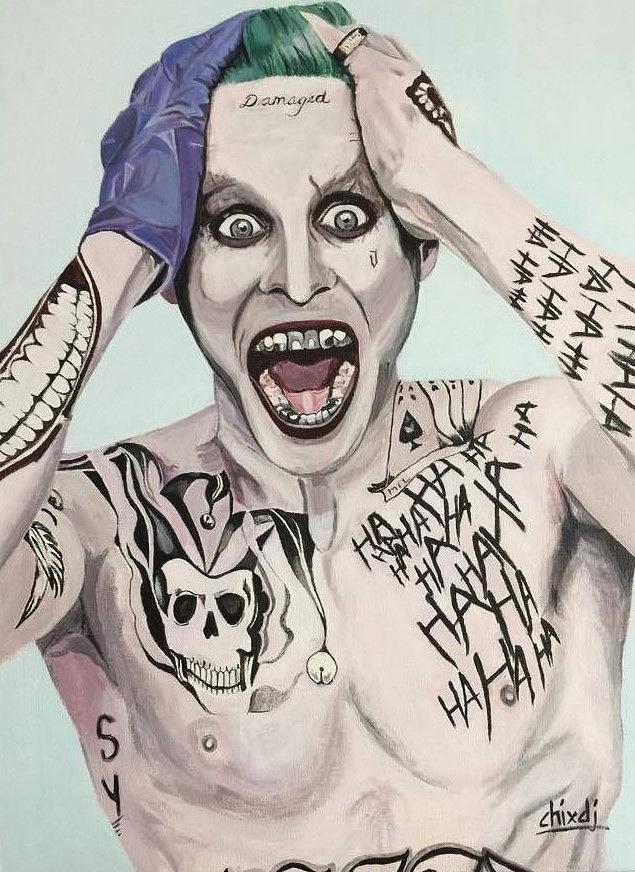 635x872 Joker Jared Leto Painting Painting By Hilda De Jesus - Jared Leto Joker Painting