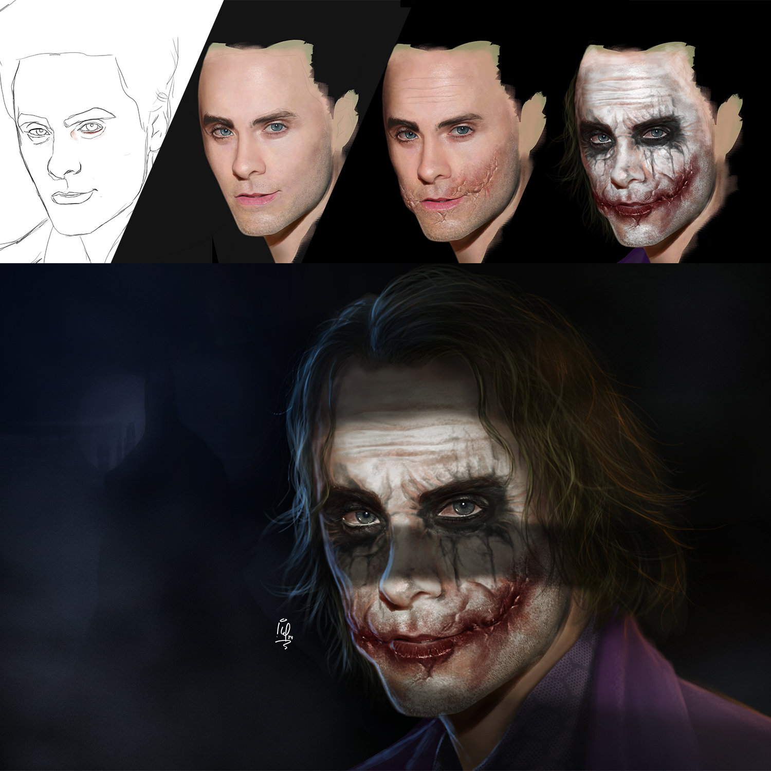 1500x1500 Artstation - Jared Leto Joker Painting