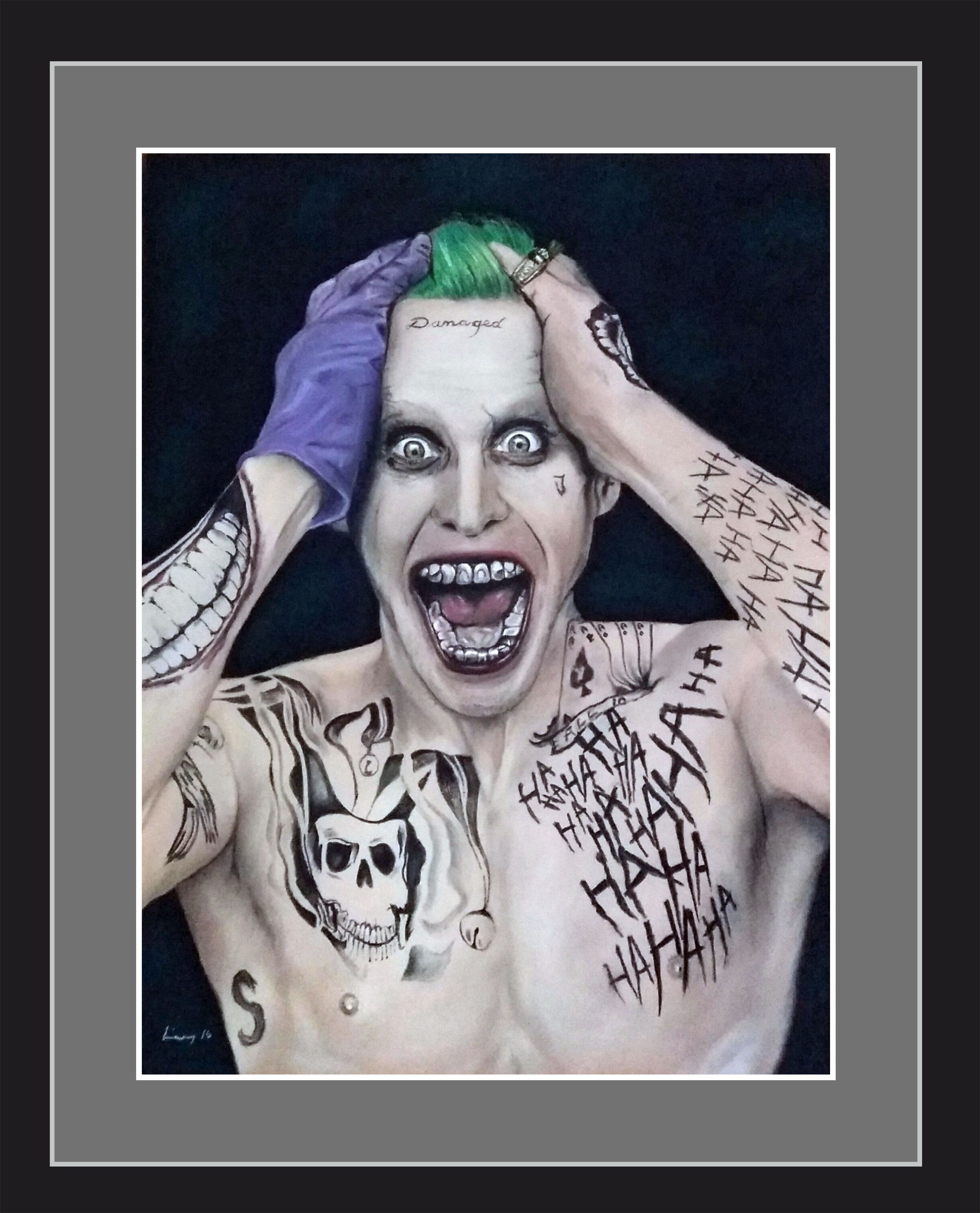 4039x5000 The Joker Jared Leto Pastel Painting Pastel Paintings - Jared Leto Joker Painting