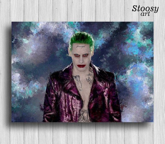 570x497 Jared Leto Joker Poster Dc Comics Art The Joker Suicide Squad - Jared Leto Joker Painting