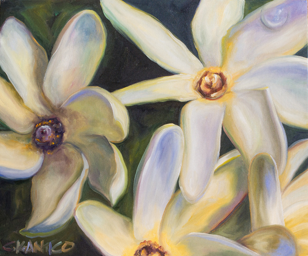 600x499 Flora And Fauna Paintings - Jasmine Flower Painting