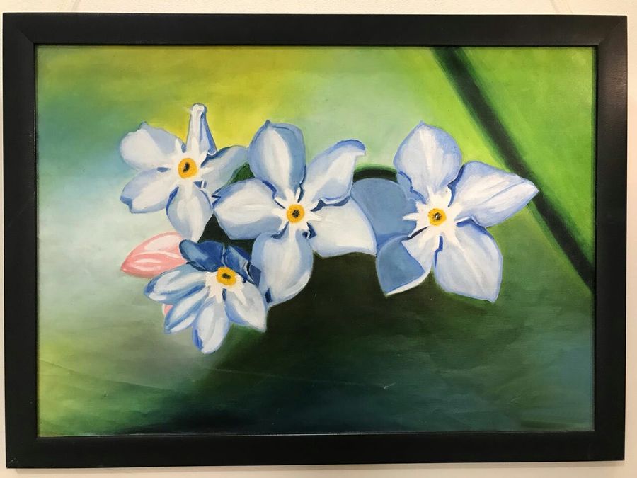 900x675 Jasmine Flower Painting By Artist Anu Kumar - Jasmine Flower Painting