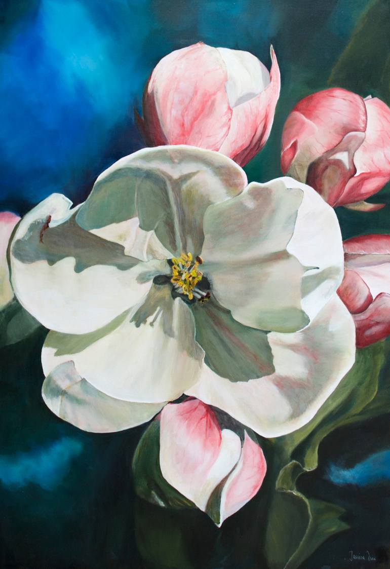 770x1123 Saatchi Art Appleblossom Painting By Jasmine Diez - Jasmine Flower Painting
