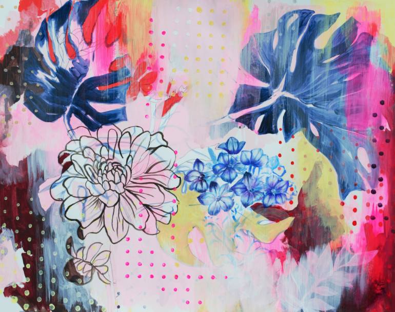 770x608 Saatchi Art Blue Jasmine Painting By Nadia Nl - Jasmine Painting